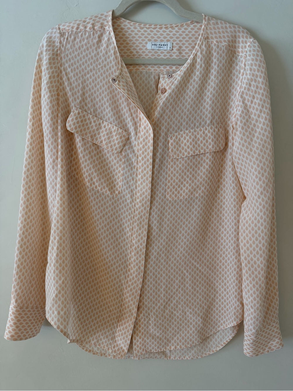 Equipment Peach-Print Long Sleeve Blouse